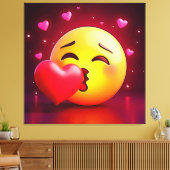 Sweet Kiss Heart Emoji Leinwanddruck (Insitu (Wohnzimmer))