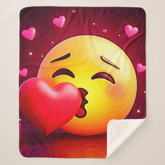 Sweet Kiss Heart Emoji Sherpadecke (Vorderseite)