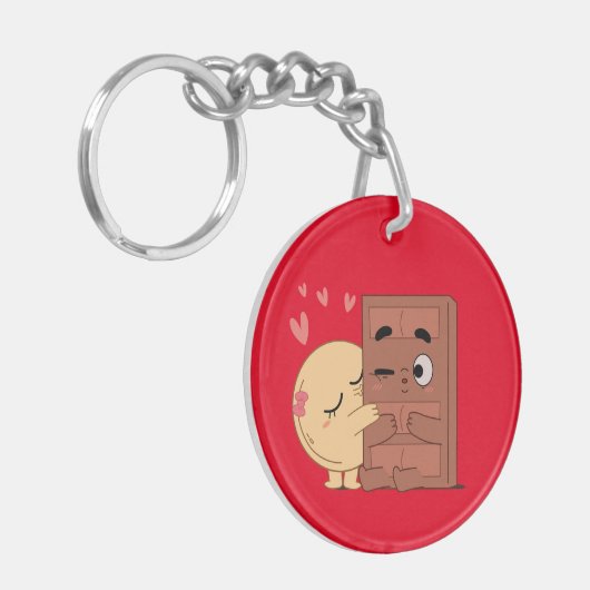 Sweet Kisses Choco Pancake Valentines Paare Liebe Schlüsselanhänger (Vorderseite links)