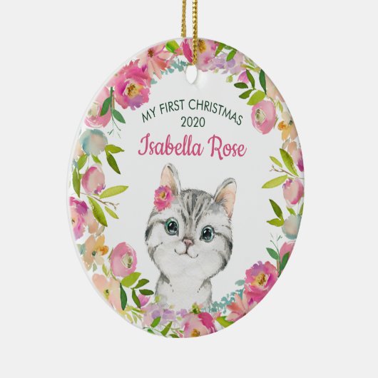 Sweet Kitten Baby's First Christmas Ornament (Rechts)