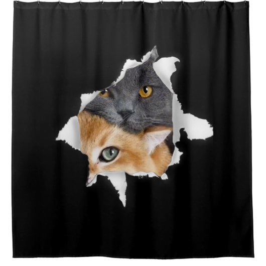 Sweet Kitten Couple | Funny Cat Lover Geschenk Duschvorhang (Vorderseite)