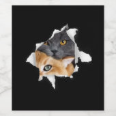 Sweet Kitten Couple | Funny Cat Lover Geschenk Weinetikett (Einzelnes Label)