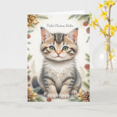 Sweet Kitten Floral Christmas Cute Pastel Karte (Gelbe Blume)