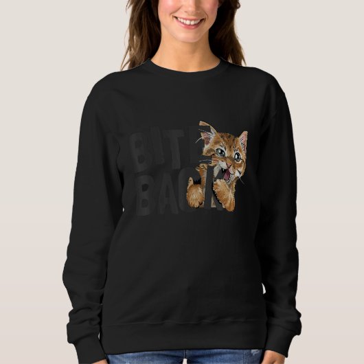 Sweet Kitten Funny Bite Back Cat Lover Cat Owner C Sweatshirt (Vorderseite)
