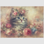 Sweet Kitten Garden Floral Furniture DIY Decoupage Seidenpapier (Vorderseite)