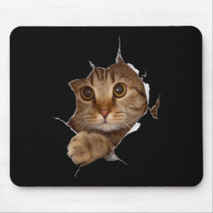 Sweet Kitten Torn Cloth - Funny Cat Lover Cat Owne Mousepad