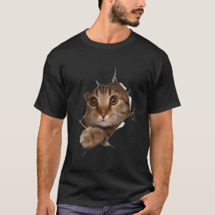 Sweet Kitten Torn Cloth - Funny Cat Lover Cat Owne T-Shirt