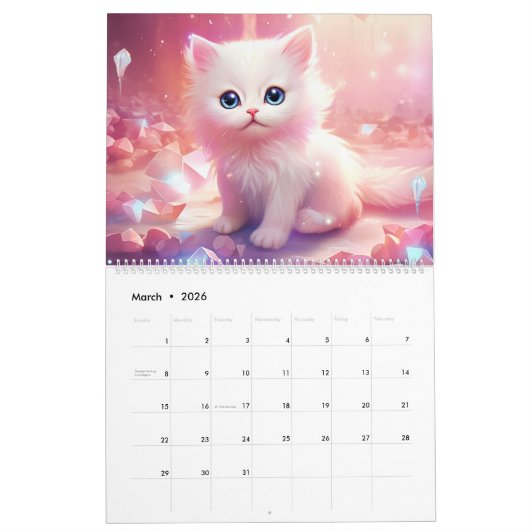 Sweet Kitten Two Page Large Calendar Kalender (Mär 2026)