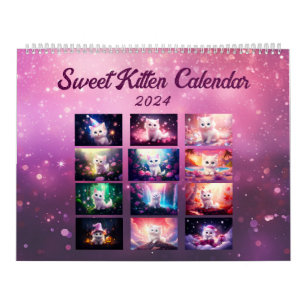Sweet Kitten Two Page Large Calendar Kalender