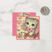 Sweet Kitten Valentine's Day Class Mitteilungskarte (Vorderseite/Rückseite Beispiel)