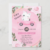 Sweet Kitten Vintag Pink Car Girl Babydusche (Vorderseite)
