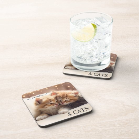 Sweet Kittens Niedlich Cat Untersetzer (Rechte Seite)
