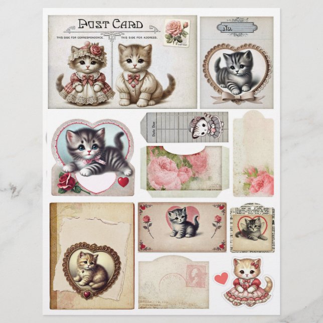 Sweet Kittens & Rose Ephemera Collection R (Vorderseite)