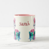 Sweet Kitty Cat Name Custom Kitten Geschenk hinzuf Zweifarbige Tasse (Mittel)