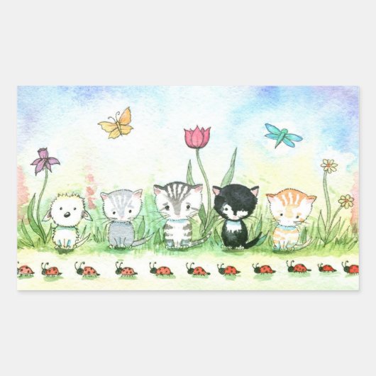 Sweet Kitty Cat Puppy Ladybug Stickers (Vorderseite)