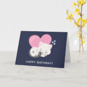 Sweet Kitty Cat Schlafen mit einem großen Herz Geb Karte (Gelbe Blume)