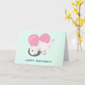 Sweet Kitty Cat Schlafen mit einem großen Herz Geb Karte (Gelbe Blume)