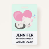 Sweet Kitty Cat Schlafen mit einem großen Herz im Ausweis (Rückseite)