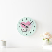 Sweet Kitty Cat Schlafen mit einem großen Herz im  Runde Wanduhr (Zuhause)