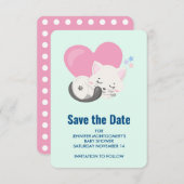 Sweet Kitty Cat Schlafen mit einem großen Herz Save The Date (Vorne/Hinten)