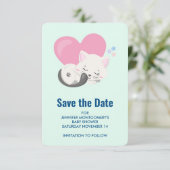 Sweet Kitty Cat Schlafen mit einem großen Herz Save The Date (Stehend Vorderseite)