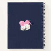 Sweet Kitty Cat Schlafen mit einem großen rosa Her Notizblock (Rückseite)