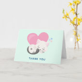 Sweet Kitty Cat Schlafen mit einem Herz Vielen Dan Karte (Gelbe Blume)