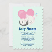 Sweet Kitty Cat Schlafen mit einer großen Herzdusc Einladung (Vorderseite)