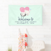 Sweet Kitty Cat Schlafen mit rosa Herzdusche Banner (Insitu)