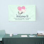 Sweet Kitty Cat Schlafen mit rosa Herzdusche Banner (Messeveranstaltung)