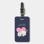 Sweet Kitty Cat Sleeping with a Big Heart in Back Gepäckanhänger (Vorderseite vertikal)