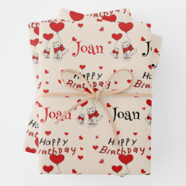 Sweet Kitty Cats bringen Geburtstagswünsche mit Na Geschenkpapier Set