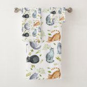 Sweet Kitty Cats Muster Badhandtuch Set (Insitu)