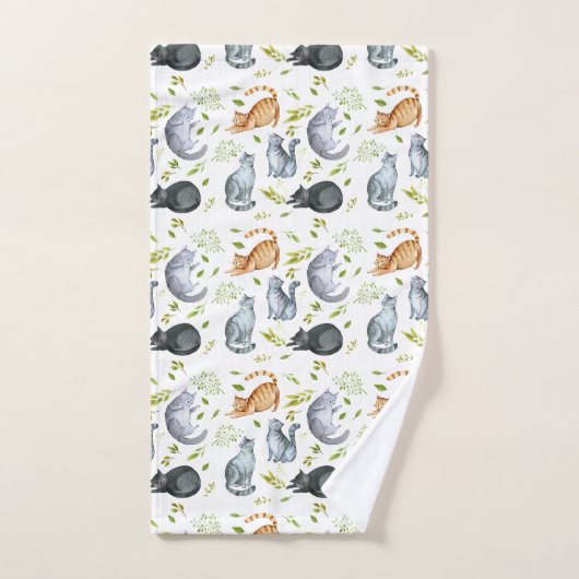 Sweet Kitty Cats Muster Badhandtuch Set (Handtuch)