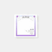 Sweet Kitty Graphic Lila Border Personalisiert Post-it Klebezettel (Vorderseite)