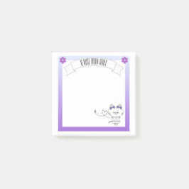 Sweet Kitty Graphic Lila Border Personalisiert Post-it Klebezettel