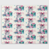 Sweet Kitty Happy Geburtstagsmädchen Alter Geschenkpapier (Flach)