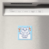 Sweet kitty holds blank banner cartoon magnet (In Situ (Geschirrspüler))