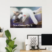 Sweet Kitty in Kariertem Bett Poster (Heimbüro)