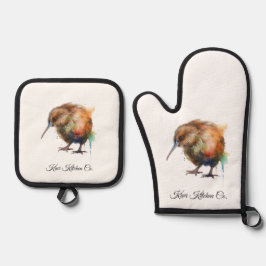 Sweet Kiwi, custom Ofenhandschuh & Topflappen-Set