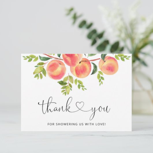 Sweet Kleine Pfirsichbrause danke Karte (Stehend Vorderseite)