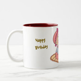 Sweet kleinen Mädchen Happy Birthday Zweifarbige Tasse