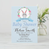 Sweet kleines Bunny mit Blumenkranz Babydusche Einladung (Stehend Vorderseite)