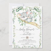Sweet Koala Bear Baby Dusche Einladung (Vorderseite)