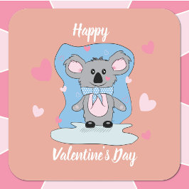 Sweet koala kids Valentinstag Aufkleber