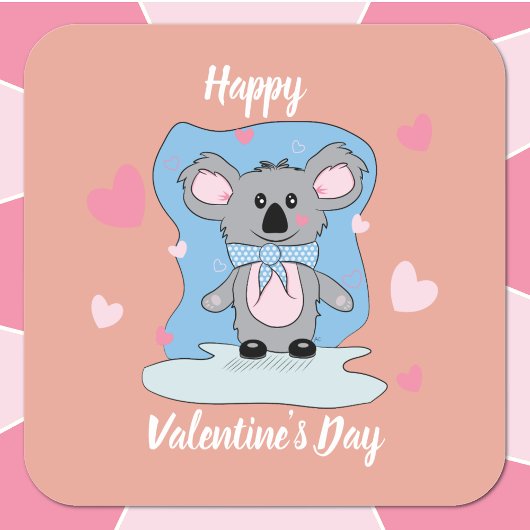 Sweet koala kids Valentinstag Aufkleber