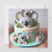 SWEET KOALA THEMA KINDERGEBURTSTAG CAKE KARTE (Vorderseite)