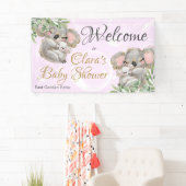 Sweet Koalas Baby Dusche Pink Begrüßungsbanner Banner (Insitu)