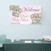 Sweet Koalas Baby Dusche Pink Begrüßungsbanner Banner (Messeveranstaltung)