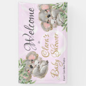 Sweet Koalas Baby Dusche Pink Begrüßungsbanner Banner (Vertikal)